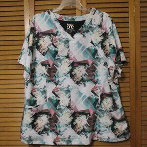 Barco One scrub top V neck, colorful, lightweight stretch like new size 3x
